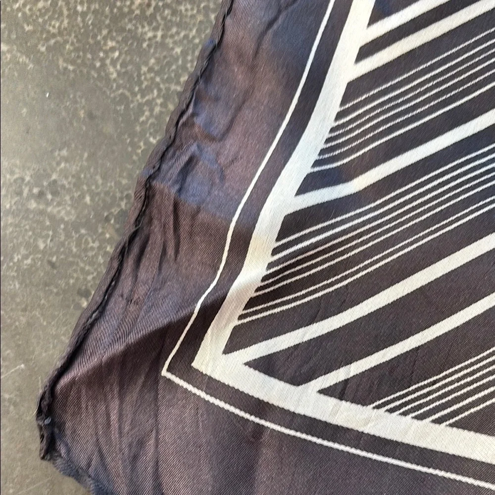 Vintage Paul Poiret Paris Black and White Geometric Scarf